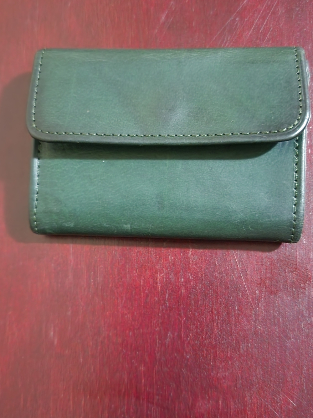 Vintage Coach Green Leather Accordion Card Case Mini Wallet 7165